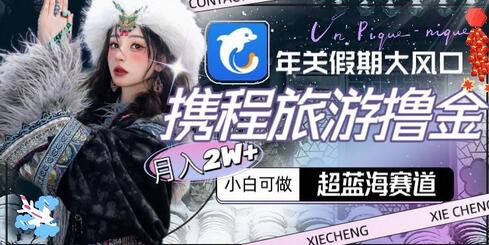 年关假期大风口，携程旅游撸金，超蓝海赛道,月入2w+