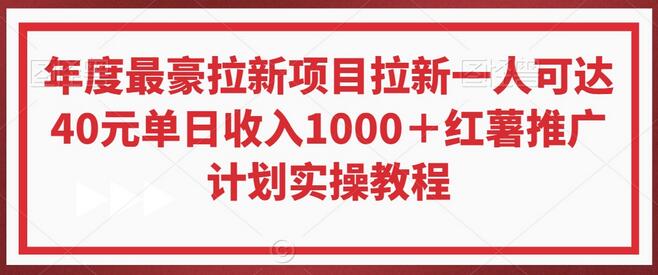 年度最豪拉新项目拉新一人可达40元单日收入1000＋红薯推广计划实操教程