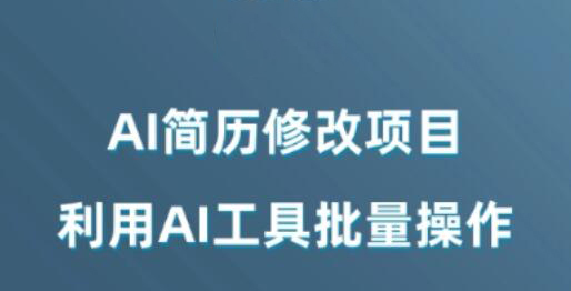 AI简历修改项目，利用AI工具批量化操作，小白轻松日200+