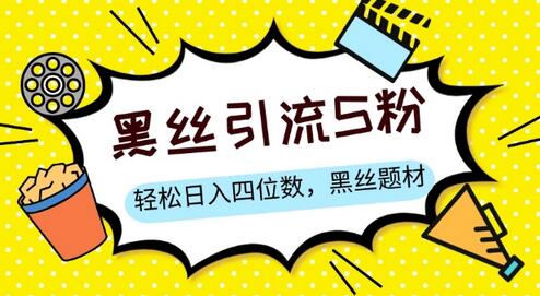 S粉变现，轻松日入四位数，黑丝题材+情感话术