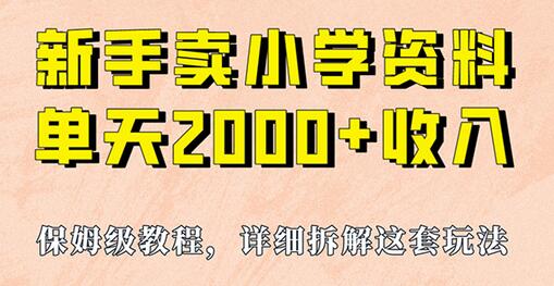 我如何通过卖小学资料，实现单天2000+，实操项目，保姆级教程+资料+工具