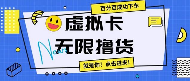 虚拟卡无限撸货，百分百成功下车