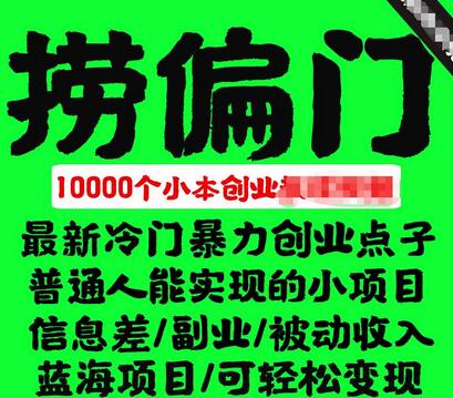 千款捞偏门小本创业小项目，总有一款适合你