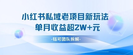 小红书私域项目新玩法，单月变现过W+