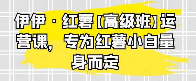 伊伊·红薯【高级班】运营课，专为红薯小白量身而定