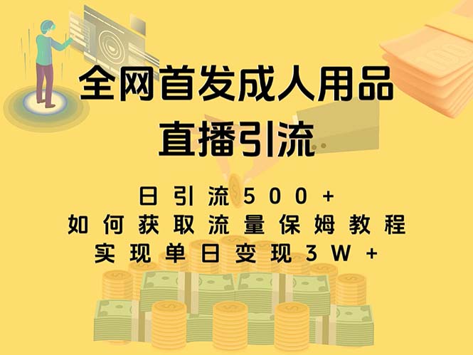 【无水印】最新全网独创首发，成人用品直播引流获客暴力玩法，单日变现3w保姆级教程