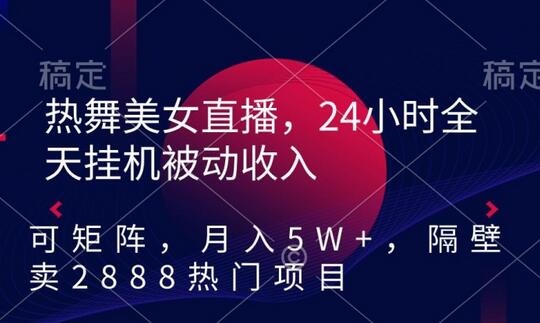热舞美女直播，24小时全天挂机被动收入，可矩阵，月入5W+，隔壁卖2888热门项目