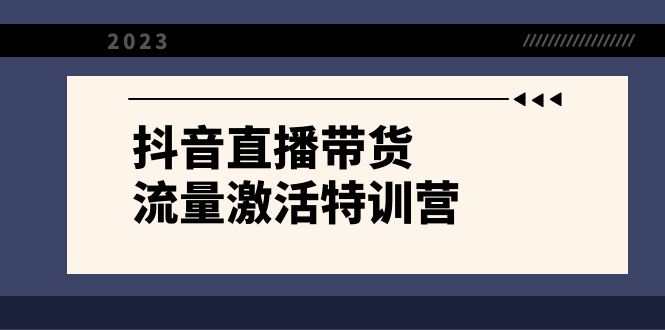 【无水印】抖音直播带货-流量激活特训营，入行新手小白主播必学（21节课+资料）
