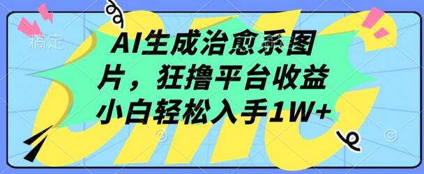 AI生成治愈系图片，狂撸平台收益，小白轻松入手1W+