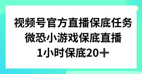 视频号直播任务，微恐小游戏，1小时20+