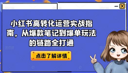 小红书高转化运营实战指南，从爆款笔记到爆单玩法的链路全打通
