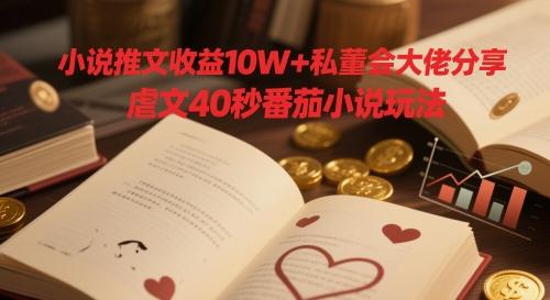 小说推文收益10W+私董会大佬分享，虐文40秒番茄小说玩法