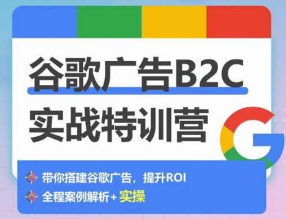 谷歌广告B2C实战特训营，500+谷歌账户总结经验，实战演示如何从0-1搭建广告账户