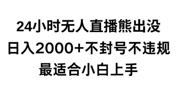 快手24小时无人直播熊出没，不封直播间，不违规，日入2000+，最适合小白上手，保姆式教学