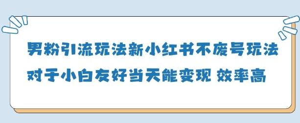 男粉引流玩法(新)，玩法友好做的好当天就能变现