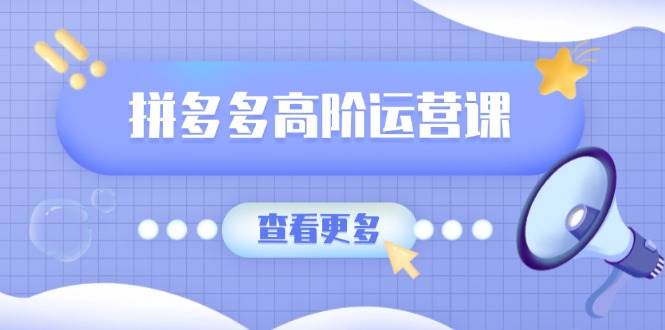 拼多多高阶运营课：极致群爆款玩法，轻付费无尽复制，打造单品爆款之路