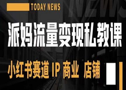 派妈流量变现私教课，小红书赛道IP 商业 店铺