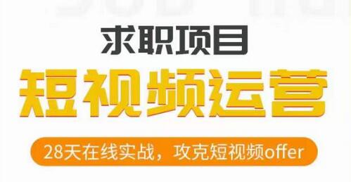 短视频运营求职实操项目，28天在线实战，攻克短视频offer