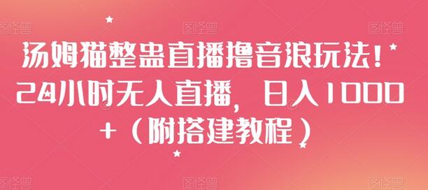 汤姆猫整蛊直播撸音浪玩法！24小时无人直播，日入1000+（附搭建教程）