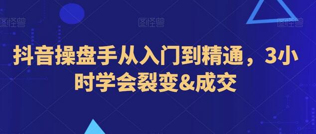 抖音操盘手从入门到精通，3小时学会裂变&成交