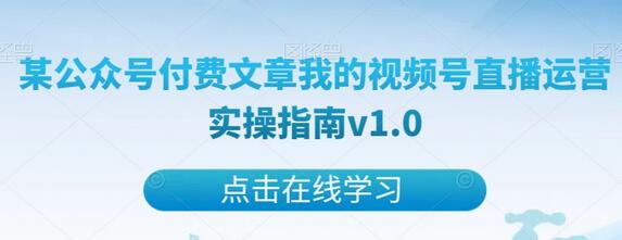 某公众号付费文章我的视频号直播运营实操指南v1.0