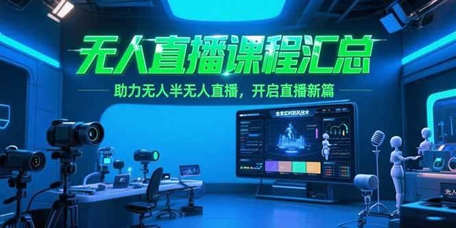 无人直播课程汇总，含非实时防风技术，助力无人半无人直播，开启直播新篇