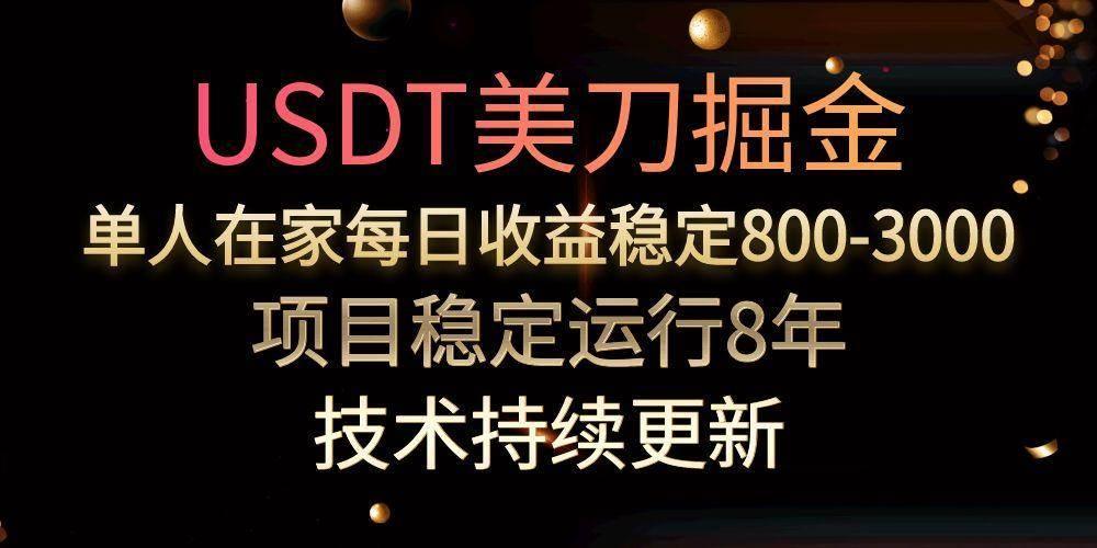 USDT美刀掘金，单人每日收益800-3000，稳定运行8年