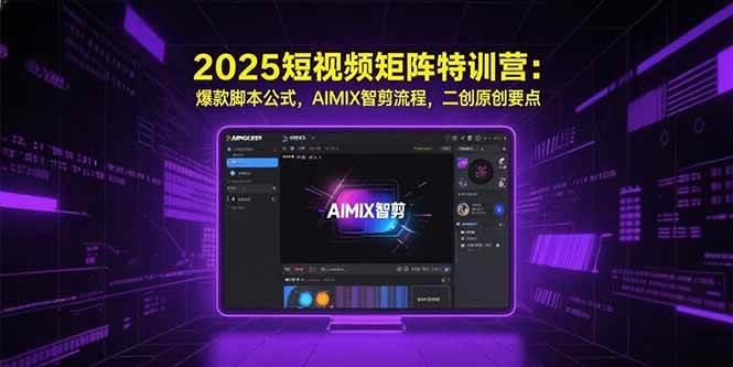 2025短视频矩阵特训营：爆款脚本公式，AIMIX智剪流程，二创原创要点