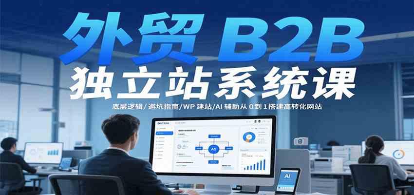 外贸B2B独立站系统课：底层逻辑/避坑指南/WP建站/AI辅助从0到1搭建高转化网站