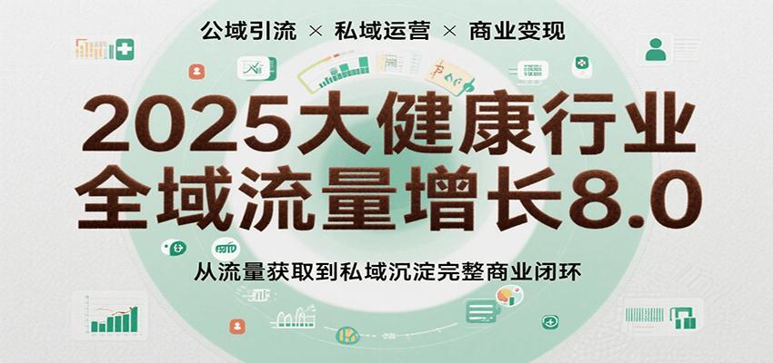 2025大健康行业全域流量增长8.0，从流量获取到私域沉淀完整商业闭环