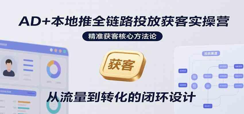 AD+本地推全链路投放获客实操营，快速掌握精准获客技巧，当天投放当天转化高效营销