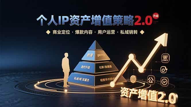 个人IP资产增值策略2.0 拆解商业定位/爆款内容/用户运营/私域销转四大模块