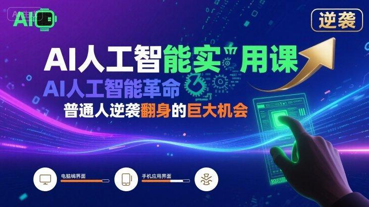 AI人工智能实用课，AI人工智能革命是我们普通人逆袭翻身的巨大机会