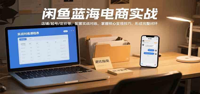 闲鱼蓝海电商实战，涵盖店铺、起号、定价等，配套实战对练，掌握核心变现技巧