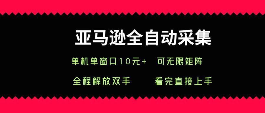 亚马逊全自动采集，单机单窗口一天10+，可无限矩阵去做【揭秘】