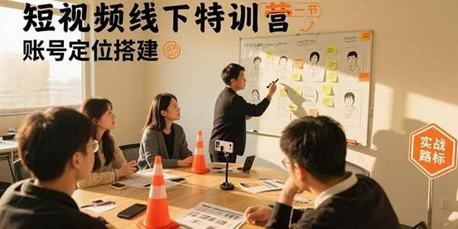 短视频线下特训营：账号定位搭建/口播号拍摄剪辑/直播间流量入口/变现实战